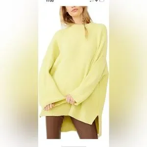 Sweaters Free People Womens Peaches Highlow Tunic Sweater Celery